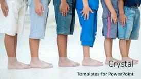  Presentation with poor children - PPT layouts with children feet background and a sky blue colored foreground