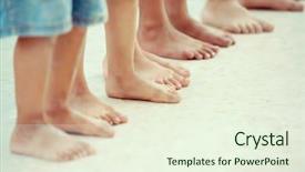  Presentation with black children babies hands feet - PPT theme enhanced with children feet background and a cream colored foreground