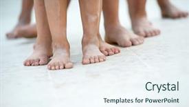  Presentation with poor children - Cool new PPT layouts with children feet backdrop and a sky blue colored foreground