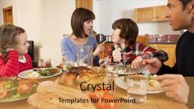  Presentation with family healthy eating - Cool new presentation theme with children fighting - family having argument whilst eating backdrop and a  colored foreground