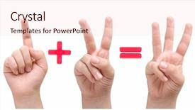  Presentation with fingers - Presentation theme with children fingers showing one plus background and a lemonade colored foreground