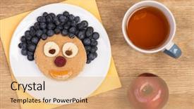  Presentation with kids food - PPT theme with children food - funny sandwich for kids background and a  colored foreground