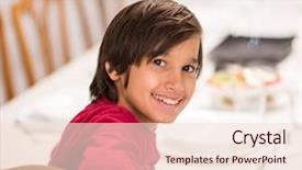  Presentation with unity kid - PPT layouts having children food - kid in dining room background and a  colored foreground