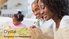  Presentation with family health nurse - Audience pleasing presentation theme consisting of orange black focus - happy family enjoying a healthy backdrop and a lemonade colored foreground