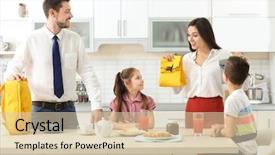  Presentation with helping hands children - Colorful PPT theme enhanced with children get ready for school backdrop and a soft green colored foreground