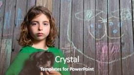  Presentation with children painting - PPT theme featuring children-girl-holding-puppy-dog background and a tawny brown colored foreground