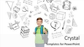  Presentation with green doodles - Audience pleasing theme consisting of children green - childhood school education learning backdrop and a white colored foreground