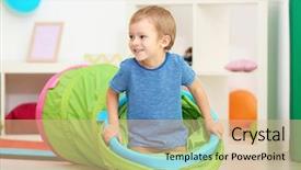  Presentation with two cute sisters playing - Presentation theme with children green - cute little boy playing background and a lemonade colored foreground