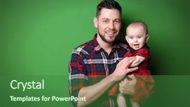  Presentation with baby color - Audience pleasing slide set consisting of children green - father posing with cute baby backdrop and a  colored foreground