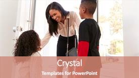  Presentation with working mother - Colorful presentation design enhanced with  backdrop and a  colored foreground