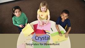  Presentation with at risk high school students - Presentation theme enhanced with school kids arts - high angle view of young background and a lemonade colored foreground