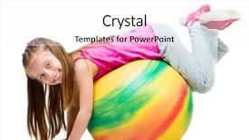  Presentation with gym ball - Cool new PPT layouts with children gym - little girl doing gymnastics backdrop and a white colored foreground