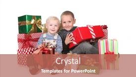  Presentation with good - Presentation theme consisting of children-having-a-good-christmas background and a coral colored foreground