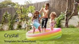  Presentation with poor children educaion - Amazing theme having children having fun in garden backdrop and a yellow colored foreground