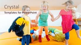  Presentation with school children - Amazing presentation having children-having-fun-in-nursery backdrop and a lemonade colored foreground