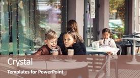  Presentation with street children - PPT theme having children having fun in outdoor background and a  colored foreground