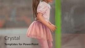  Presentation with kids sport - Presentation design having children-having-fun-on-trampoline background and a coral colored foreground