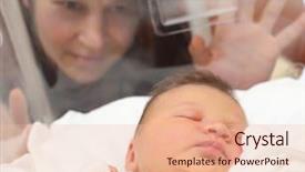  Presentation with incubator baby - Slides enhanced with children hospitals - newborn baby girl sleeping background and a lemonade colored foreground