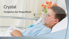  Presentation with hospital mask - Presentation design consisting of children hospitals - side view of sick little background and a lemonade colored foreground