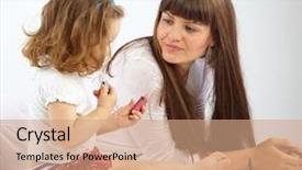  Presentation with lipstick kiss - Amazing presentation having children imitate parents - daughter put on lipstick backdrop and a coral colored foreground