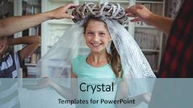  Presentation with housing bubble - Theme enhanced with children imitate parents - girl imitating to be background and a light blue colored foreground