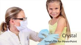  Presentation with immunization - PPT theme having children immunization - doctor doing vaccine injection background and a lemonade colored foreground