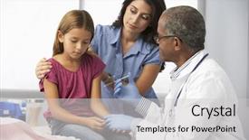  Presentation with kidney surgery - PPT theme featuring children immunization - doctor in surgery giving young background and a light gray colored foreground