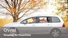  Presentation with young children - Slides with children in car on rural background and a gray colored foreground