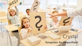  Presentation with elementary children - Colorful slides enhanced with children-in-class-from-elementary backdrop and a lemonade colored foreground