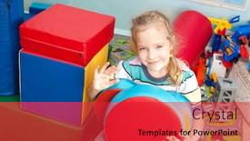  Presentation with infant - Amazing presentation theme having children in kindergarten kids in nursery school girl playing box of bricks at infant school backdrop and a red colored foreground