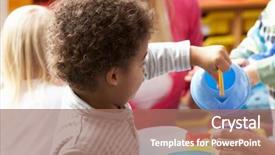  Presentation with nursery - Audience pleasing PPT theme consisting of children in nursery backdrop and a  colored foreground