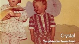  Presentation with history - Cool new PPT theme with children in pajamas early backdrop and a  colored foreground