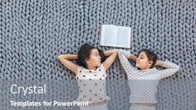  Presentation with relaxing - PPT layouts enhanced with children-in-sleepwear-lying-down background and a gray colored foreground