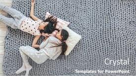  Presentation with sleeping - Cool new PPT layouts with children-in-sleepwear-lying-down backdrop and a gray colored foreground