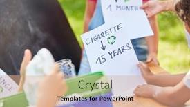  Presentation with environmental pollution - Slide set consisting of children-in-the-ecological-holiday background and a coral colored foreground