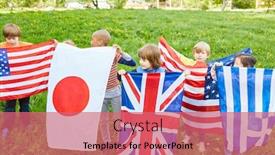  Presentation with summer camp - Slides consisting of children-in-the-international-summer background and a coral colored foreground