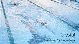  Presentation with children triathlon - Presentation theme having children-in-the-water background and a light blue colored foreground