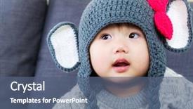  Presentation with little asian girl receiving vaccination - Slides consisting of asian little girl background and a ocean colored foreground