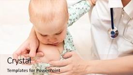  Presentation with baby doctor - PPT theme consisting of baby medical - doctor giving a child background and a lemonade colored foreground