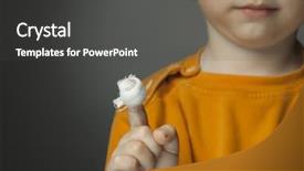  Presentation with wound - Colorful slide deck enhanced with children injury - boy with a bandaged wound backdrop and a dark gray colored foreground