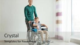  Presentation with young children - Colorful PPT layouts enhanced with children injury - young man taking care backdrop and a light gray colored foreground