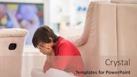  Presentation with interior - Colorful slide deck enhanced with children inside interior of modern home on ground backdrop and a coral colored foreground