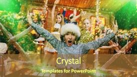  Presentation with party lights - Colorful PPT theme enhanced with kids disco - group of happy children is backdrop and a tawny brown colored foreground