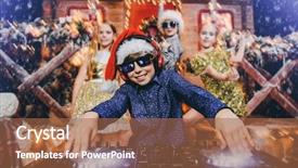  Presentation with dance children - Colorful slide set enhanced with children is having a party backdrop and a red colored foreground