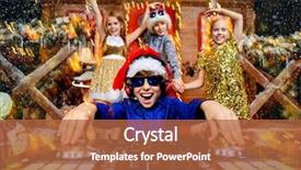  Presentation with christmas party - PPT theme having children is having a party background and a red colored foreground