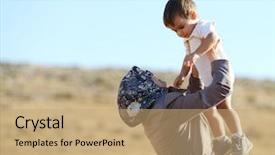  Presentation with mother baby - Cool new PPT theme with arabic mother and baby backdrop and a coral colored foreground