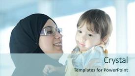  Presentation with arabic woman - Cool new slide set with  backdrop and a  colored foreground