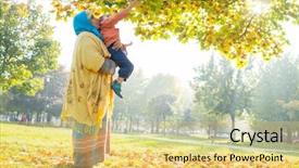  Presentation with park - Slides with islam holiday - boy in park background and a yellow colored foreground