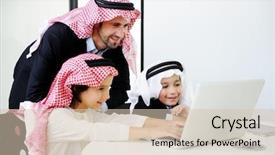  Presentation with middle eastern traditional dishes falafel - Cool new presentation with eastern father with sons working backdrop and a  colored foreground