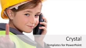  Presentation with job - Audience pleasing presentation consisting of children job - portrait of a child dressed backdrop and a white colored foreground